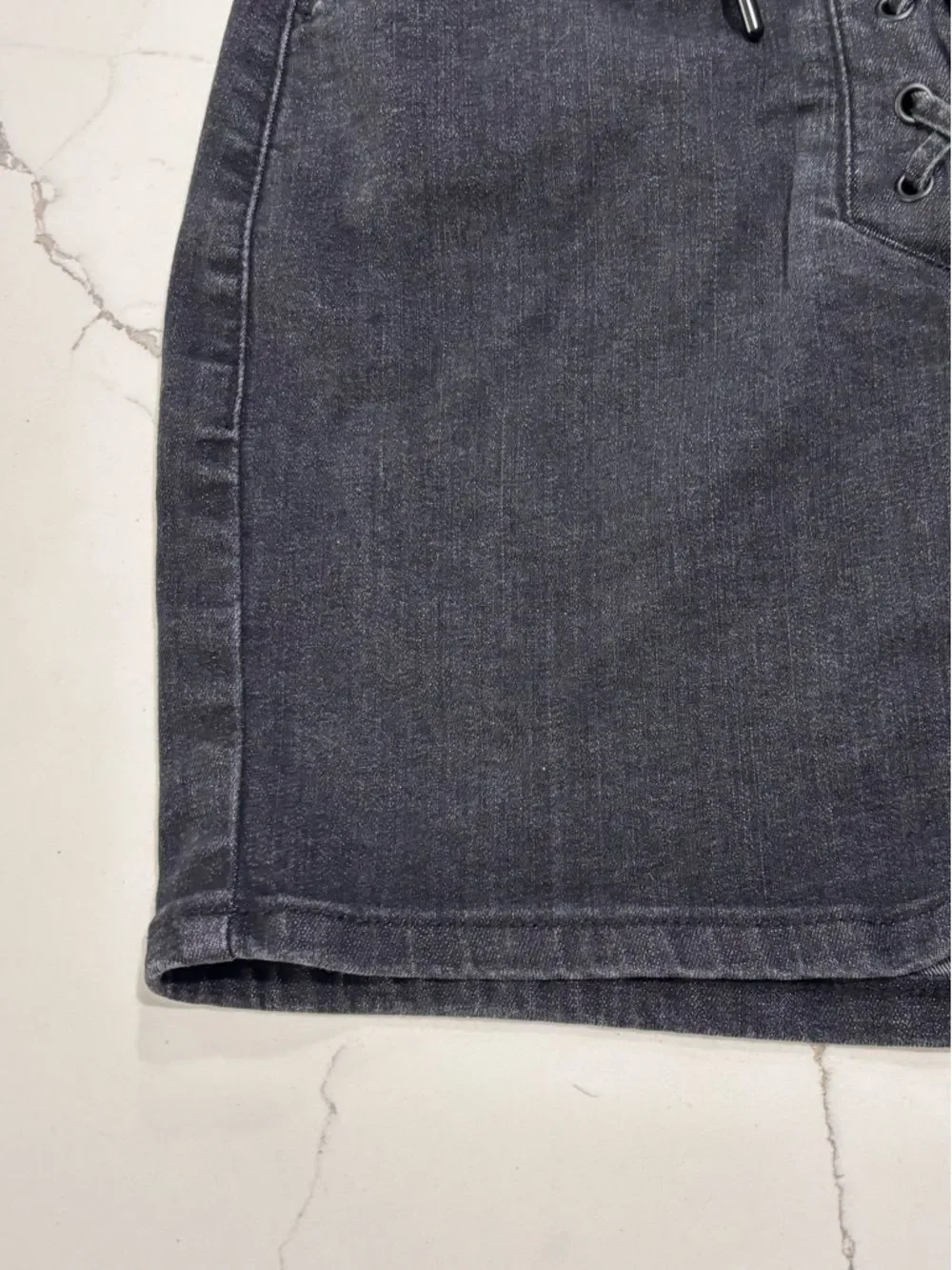 GARAGE Black Lace-Up Denim Mini Jeans Skirt Women’s Small